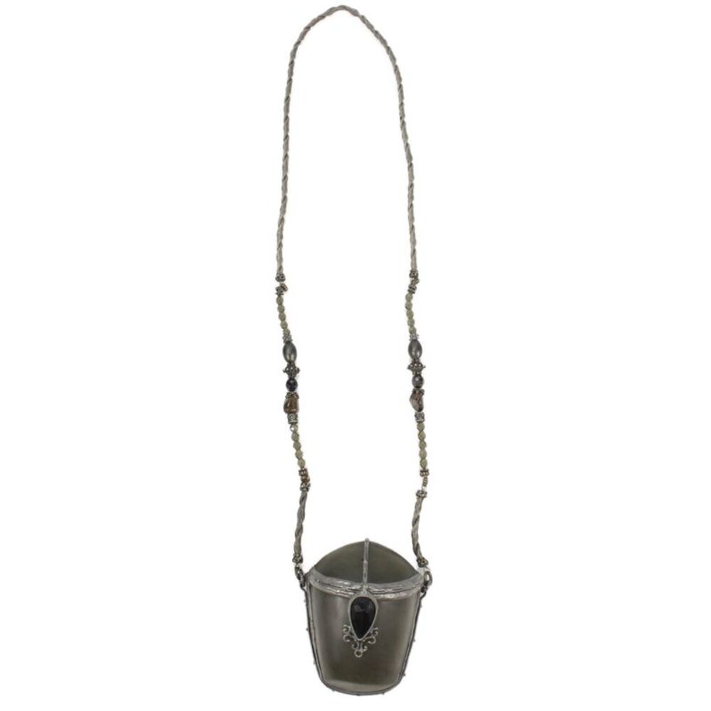 Maya Evangelista Womens Resin Sculptural Crossbody Handbag Gray